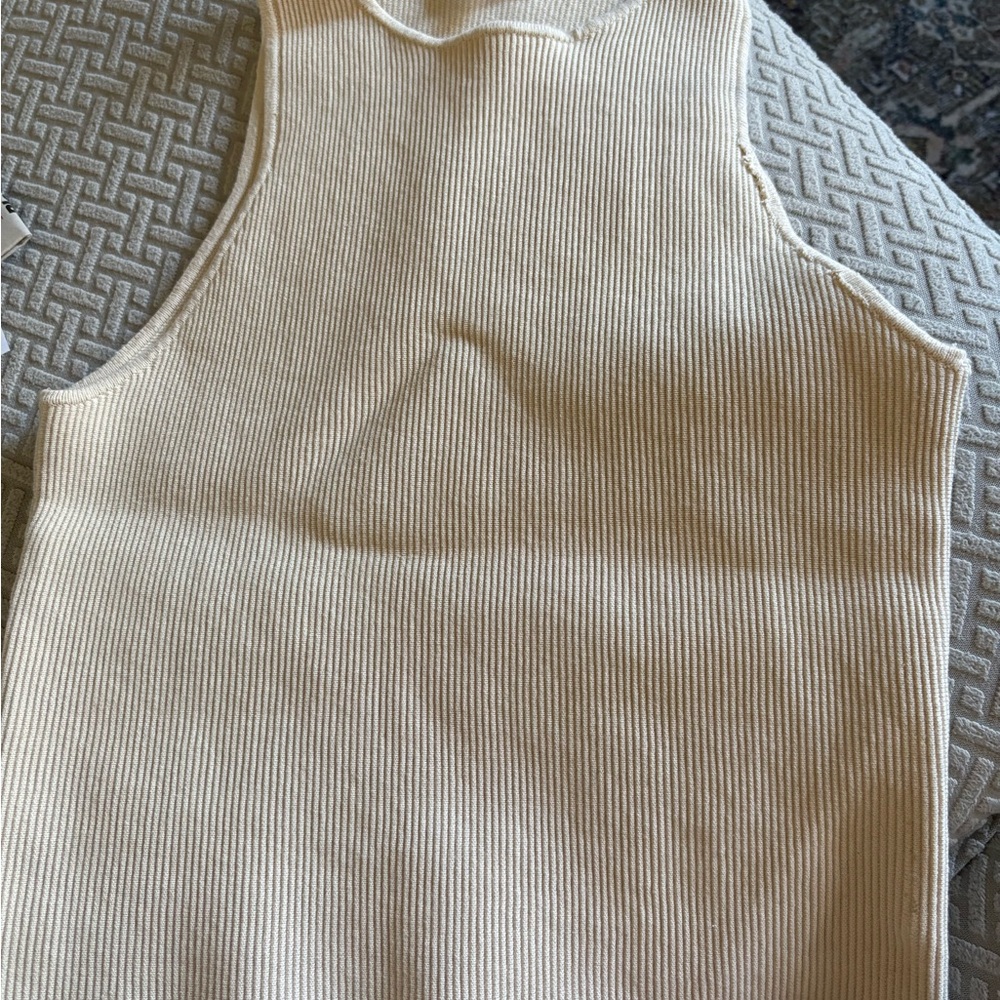 Reformation Cream Ribbed Tank Top - Picture 2 of 3